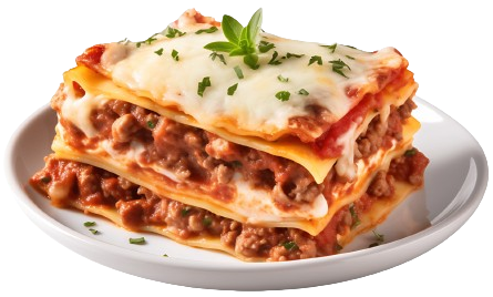 Beef lasagna, plated